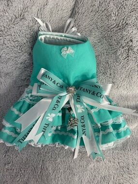 Tiffany “Inspired” Aqua Ribbon Ruffle Pet Dress